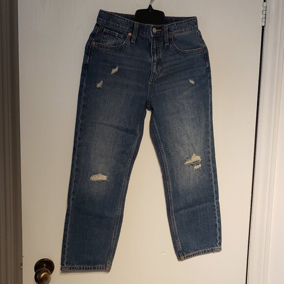 Women's OLD NAVY Jeans Size 12 High Rise Slouchy Straight - New - Picture 1 of 6